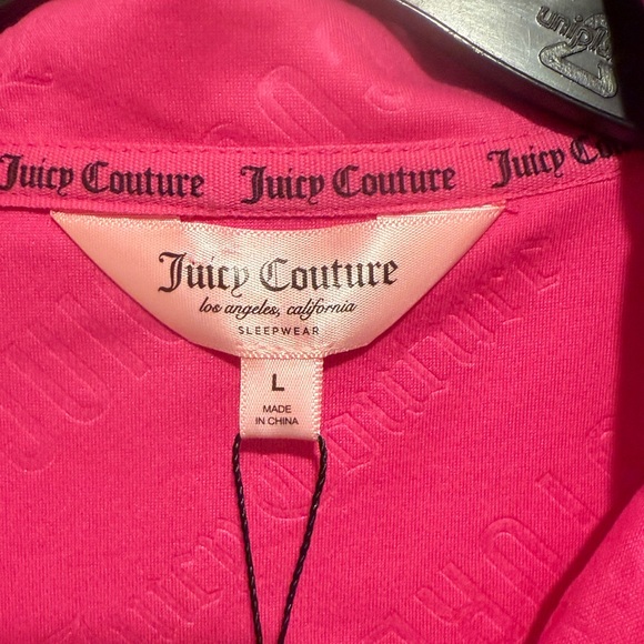 Juicy Couture NWT Size L Vibrant Pink Silky Juicy Short Sleeve Pajama Set (0671) - Picture 11 of 14